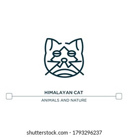 himalayan cat vector line icon. Simple element illustration. himalayan cat outline icon from cat breeds concept. Can be used for web and mobile
