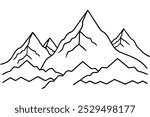 himalayan drawing vector art illustration 