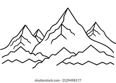 himalayan drawing vector art illustration 