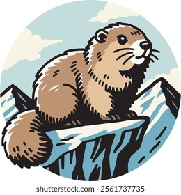 Himalayan marmot hand drawn design art which can be used for your stuff
