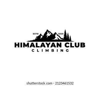 himalayan mountain logo design. Himalaya mountain silhouette