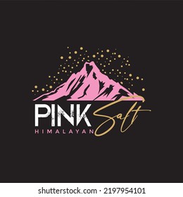 Himalayan Pink Salt Mountain Stars Logo Vector Image