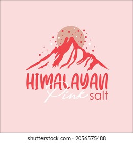 Himalayan Pink Salt Mountain Sun Logo Vector Image