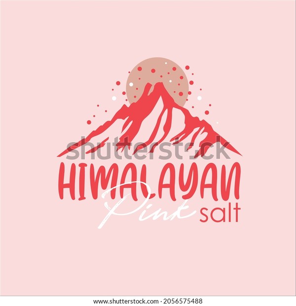 Himalayan Pink Salt Mountain Sun Logo Stock Vector (Royalty Free ...