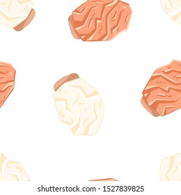 Himalayan salt lamps seamless pattern. Vector background template of salt crystals