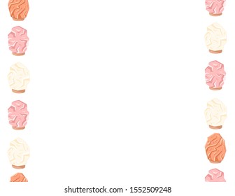 Himalayan salt lamps seamless pattern. Letter format lagom scandinavian style decoration background texture tile