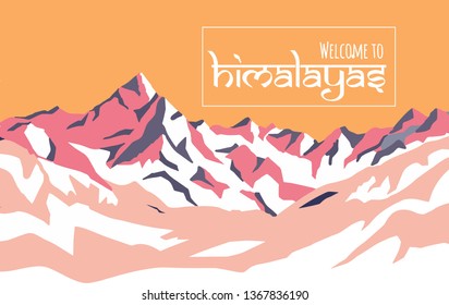Himalayas mountain landscape. Panoramic view. India, Nepal.
