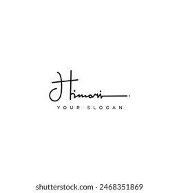 Himari name signature logo vector design