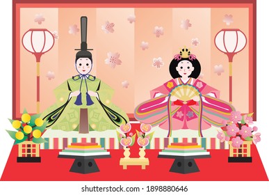 Hina doll of male and female of the Doll's Festival.