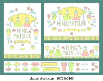 Hinamatsuri design. A set of templates and frames.
