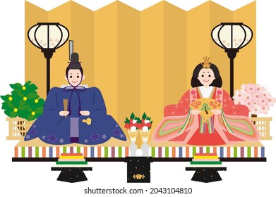 Hinamatsuri Dolls Vector Illustration Set