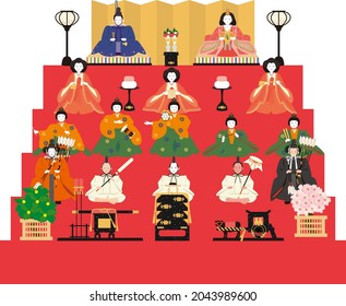 Hinamatsuri Dolls Vektorgrafik-Set