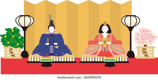 Hinamatsuri Dolls Vector Illustration Set