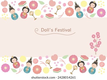 Hinamatsuri Hina doll pattern frame