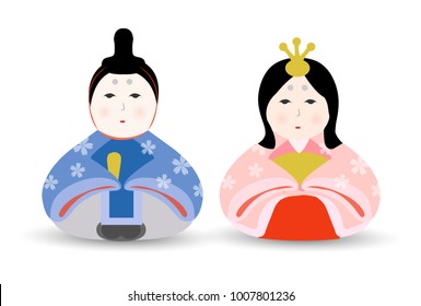 Hinamatsuri puppet spring icon