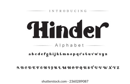 Hinder Font. Alphabet. Script. Typeface. Label .Vintage typeface. For labels and different type designs