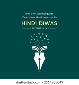 Hindi Diwas Desejos Dia Mundial Hindi Creative Vetor Hindi Letras Hindi Dia 14 setembro 