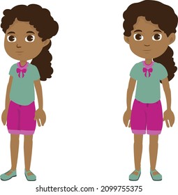Hindi  Indian Girl Character Model Sheet For Animation 
