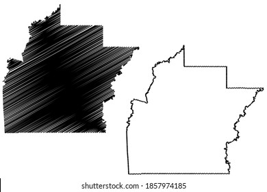 Hinds County, Mississippi (U.S. county, United States of America, USA, U.S., US) map vector illustration, scribble sketch Hinds map