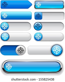 Hindsight web blue buttons for website or app. Vector eps10.