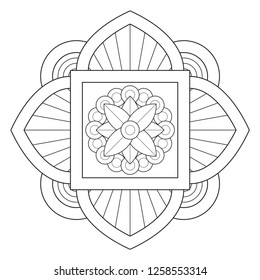 Hindu Black White Geometric Mandala Design Stock Vector (Royalty Free ...