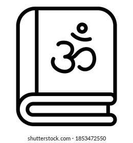 hindu book vector outline icon. Hindu festival, Hindu celebration icon,