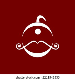 Hindu Bramhan face icon. Brahaman face Vector.