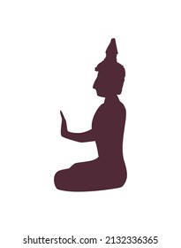hindu buddha silhouette over white