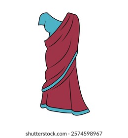 hindu clothes saree isolated design