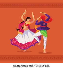 hindu couple dancing in traditional clothes, design