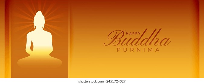 hindu cultural buddha purnima golden banner with light effect vector