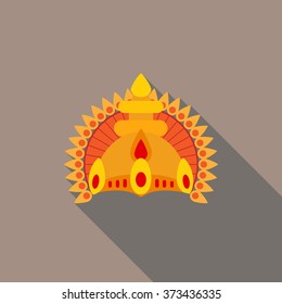 Hindu deities crown. Vector flat illustration.