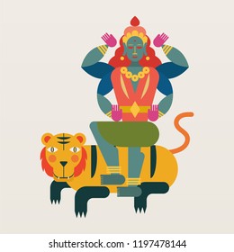 Hindu deity. Legend Of Kali. Kali. Hindu god. Flat design vector. Vector. Isolated.