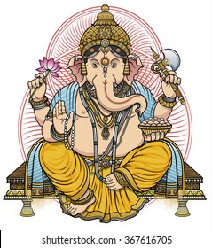 Hindu deity Lord Ganesha color