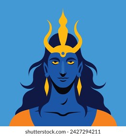 Hindu Deity: Lord Shiva in Vector Illustration