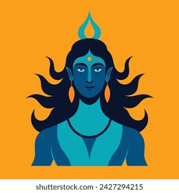 Hindu Deity: Lord Shiva in Vector Illustration