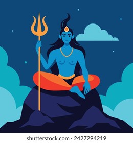 Hindu Deity: Lord Shiva in Vector Illustration