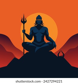 Hindu Deity: Lord Shiva in Vector Illustration