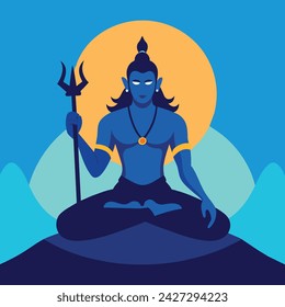 Hindu Deity: Lord Shiva in Vector Illustration