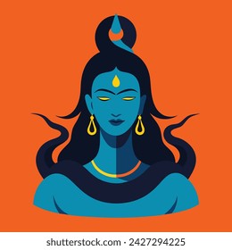 Hindu Deity: Lord Shiva in Vector Illustration