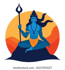 Hindu Deity: Lord Shiva in Vector Illustration