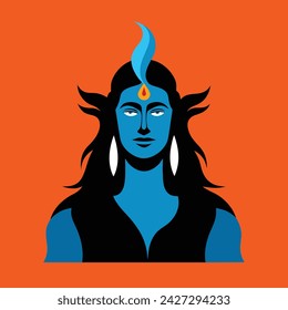 Hindu Deity: Lord Shiva in Vector Illustration