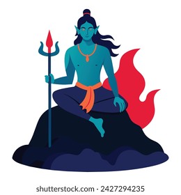 Hindu Deity: Lord Shiva in Vector Illustration