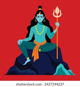 Hindu Deity: Lord Shiva in Vector Illustration