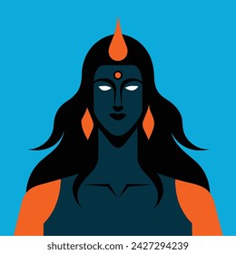 Hindu Deity: Lord Shiva in Vector Illustration