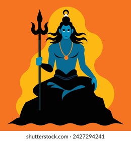 Hindu Deity: Lord Shiva in Vector Illustration