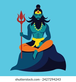 Hindu Deity: Lord Shiva in Vector Illustration