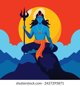 Deidad hindú: Lord Shiva en arte vectorial