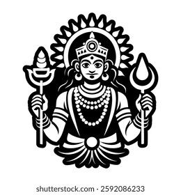 Hindu deity symbol icon in solid style