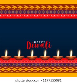 hindu diwali festival ethinc style greeting design